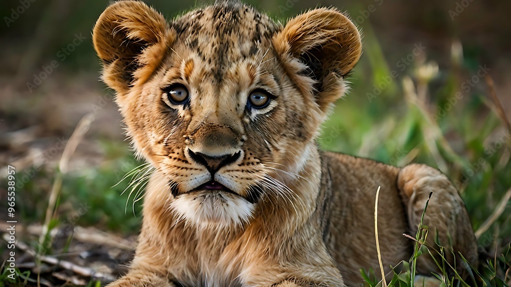 Obraz premium Portrait of a baby Lion