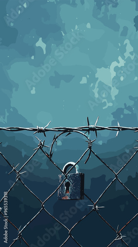 Impenetrable Fortress: Barbed Wire Padlock Guarding Secrets and Data