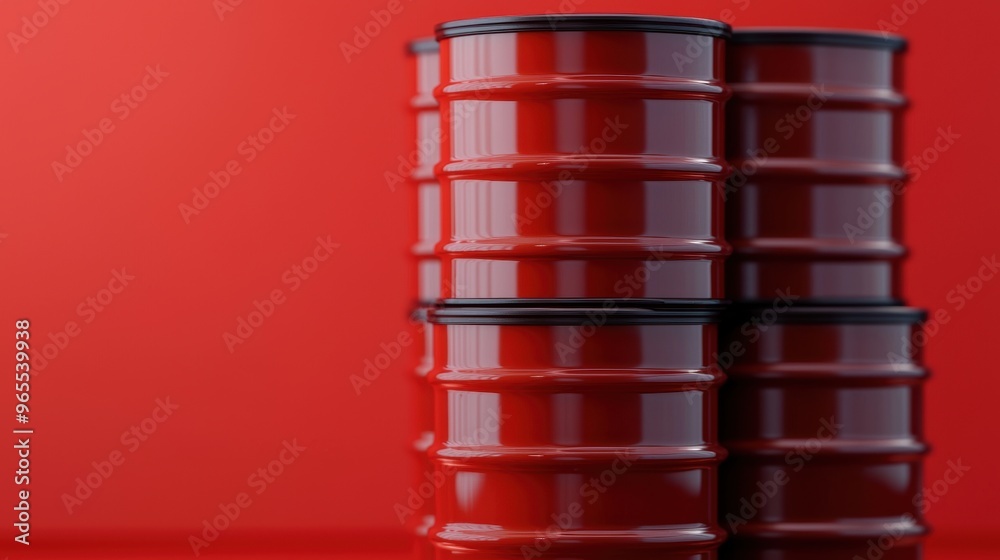 Downward Market Trend Concept with Stacked Oil Barrels in . Copy Space and Selective Focus for Text, Quality. Downward Market Trend Concept with Stacked Oil Barrels in . Copy Space and Selective Focus for Text, Quality.