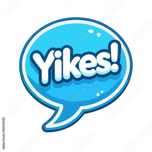 Yikes! Comic Style Blue Speech Bubble Sticker photo