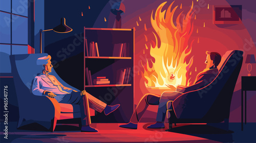 Psychotherapist Extinguishing Flame in Patient's Mind, Providing Psychological Support