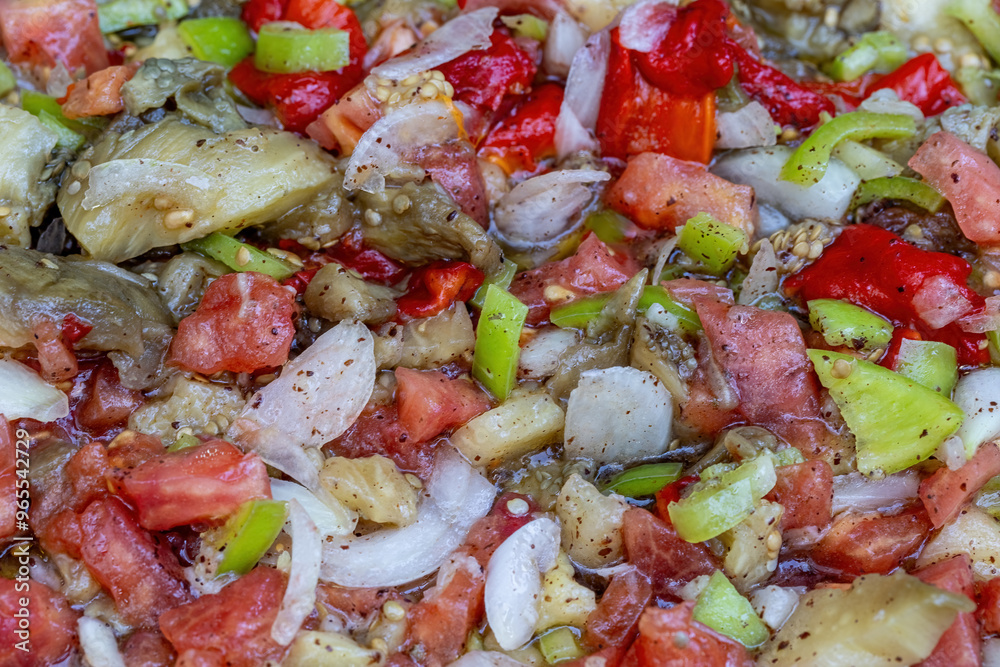 Turkish style eggplant appetizer, eggplant salad, Roasted Eggplant Salad, Turkish name; Patlican salatasi, babaganus