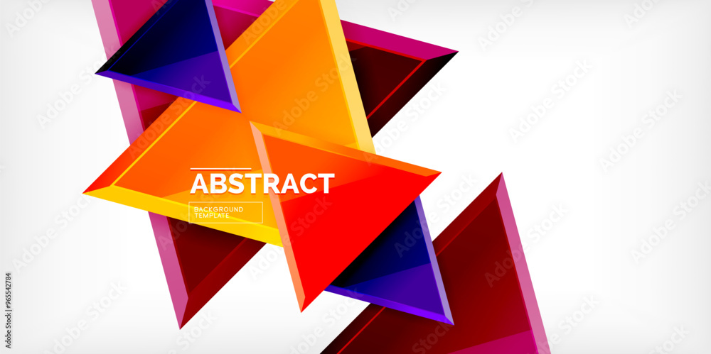 Abstract background - glossy triangles. Vector Illustration For Wallpaper, Banner, Background, Card, Book Illustration, landing page