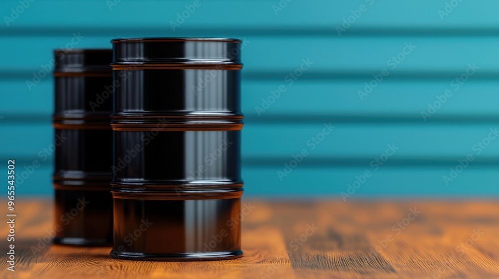 Future of Oil Barrels: Economic Trend Forecast with Copy Space, Selective Focus in Future of Oil Barrels: Economic Trend Forecast with Copy Space, Selective Focus in