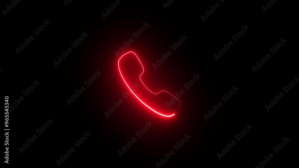 Neon glowing telephone icon animation, call icon shape animation with black background. call concept on mobile phone screen animation . Neon glowing telephone icon animation, call icon shape animation with black background. call concept on mobile phone screen animation .