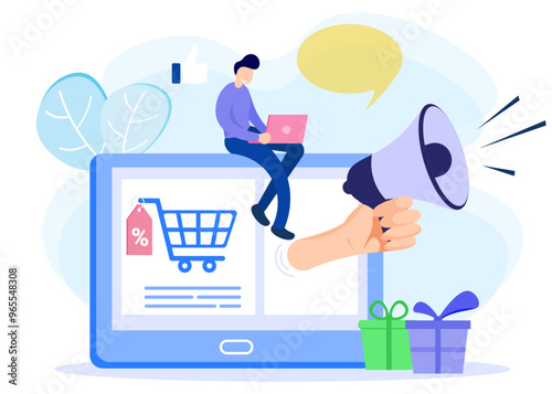 Illustration vector graphic cartoon character of promotion