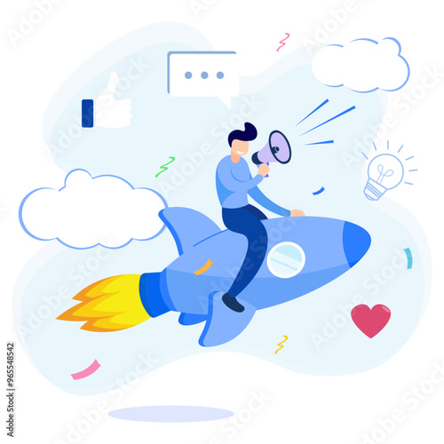 Illustration vector graphic cartoon character of promotion