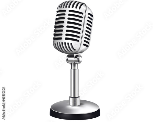 Classic retro microphone design, perfect for music, podcasting, or broadcasting themes.