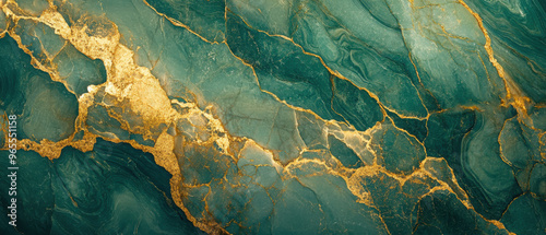 A close-up of a green and gold marbled texture, showcasing natural stone patterns.
