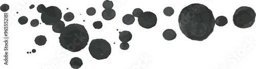 水玉　円アート　手書きの毛筆イラスト