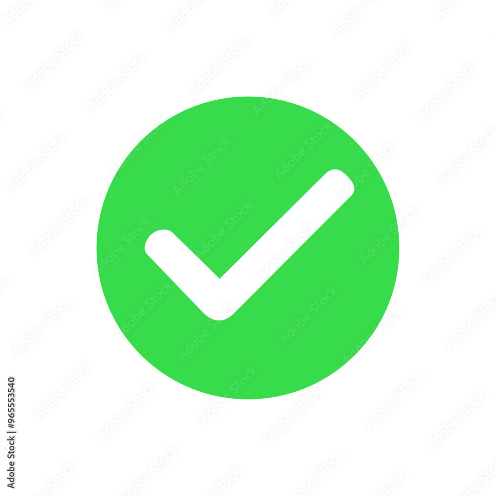 Check mark in circle for approved and verify symbol Check mark in circle for approved and verify symbol
