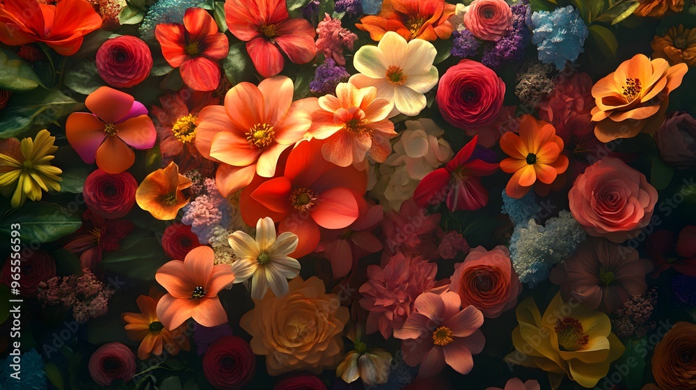 A Colorful Bouquet of Spring Flowers