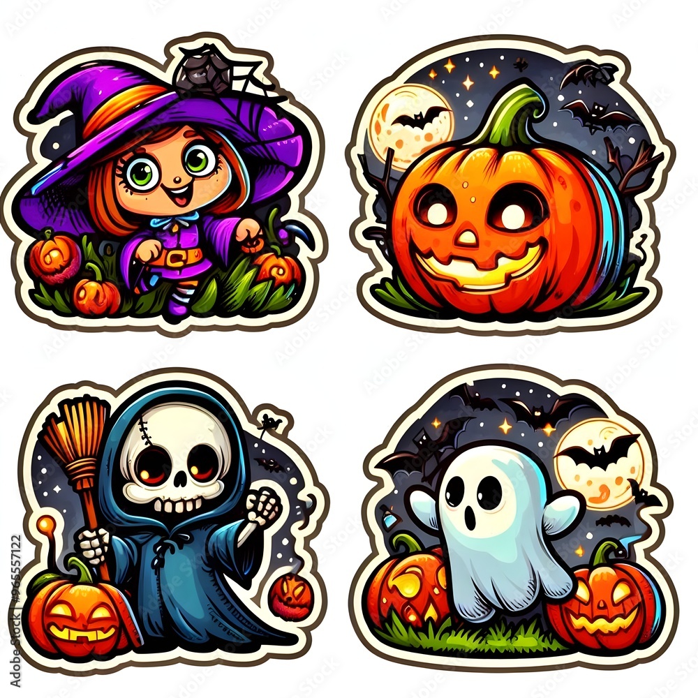Fototapeta premium halloween monsters set