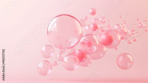 Complex organic shape resembling a cluster of bubbles or cells, isolated on a solid soft pink background, soft ambient lighting, 3D illustration with intricate details and smooth surfaces, playful