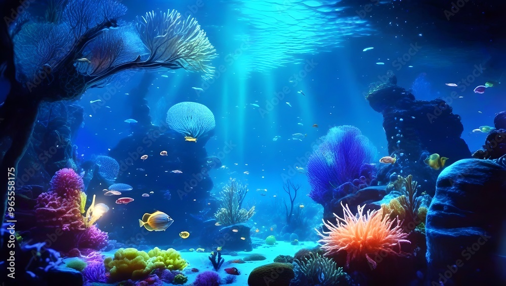 Naklejka premium coral reef in aquarium