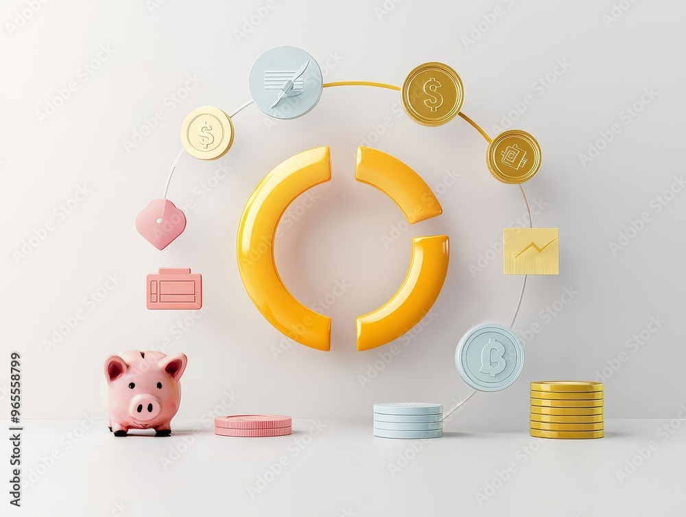 Obraz premium 3D infographic of loan payment process steps from initiation to completion, loan lifecycle, educational finance