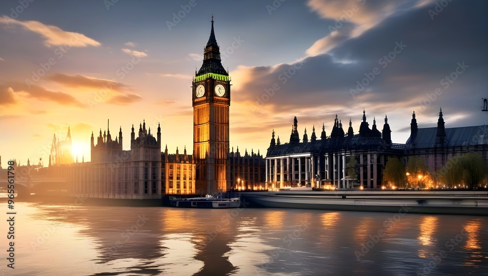 big ben at sunset city