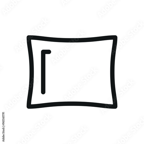 Pillow case with zipper isolated icon, zippered pillowcase vector icon with editable stroke