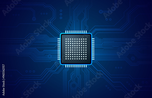 Ai chip, innovation tech, ai art technology. Vector illustration