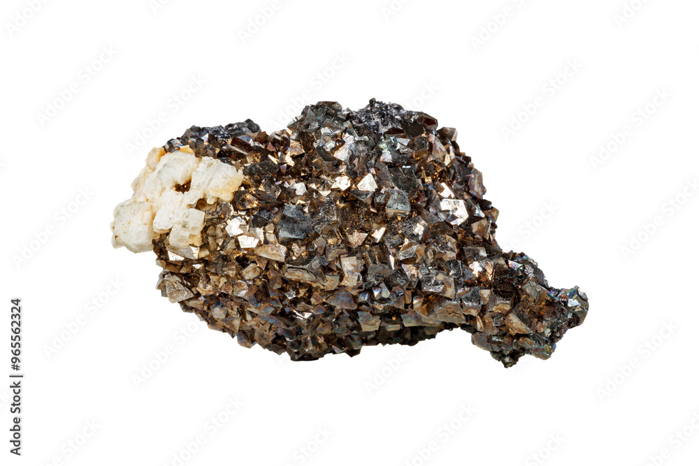Arsenopyrite mineral stone on a white background close up Arsenopyrite mineral stone on a white background close up