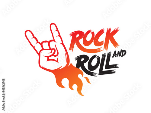 Rock and Roll logo symbol or icon template