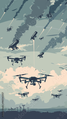 Drone Warfare: Radio-Controlled Quadcopters Delivering Bombs and Weapons to Enemy Positions in Modern Combat