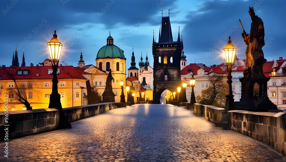 Obraz premium city charles bridge