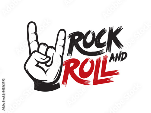 Rock and Roll logo symbol or icon template