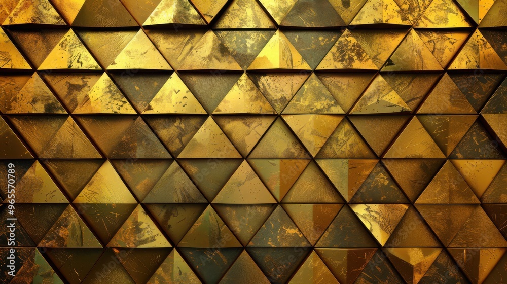 Geometrical Abstract Gold Tiled Triangle Pattern Background - Perfect for Creative Projects Geometrical Abstract Gold Tiled Triangle Pattern Background - Perfect for Creative Projects