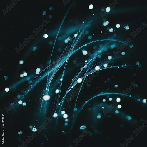 Abstract dark background with blue bokeh