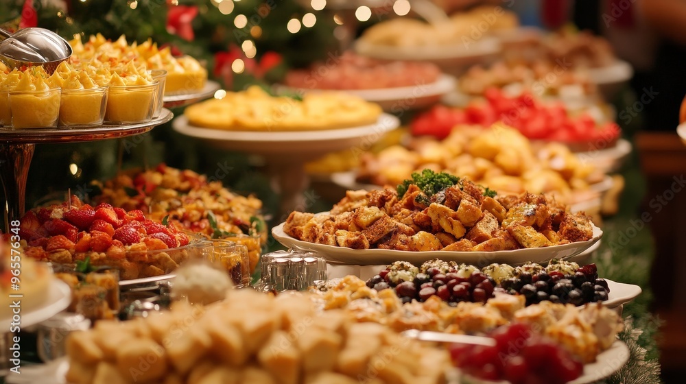 Imagine a buffet table at a festive event, laden with a variety of dishes and desserts. Imagine a buffet table at a festive event, laden with a variety of dishes and desserts.