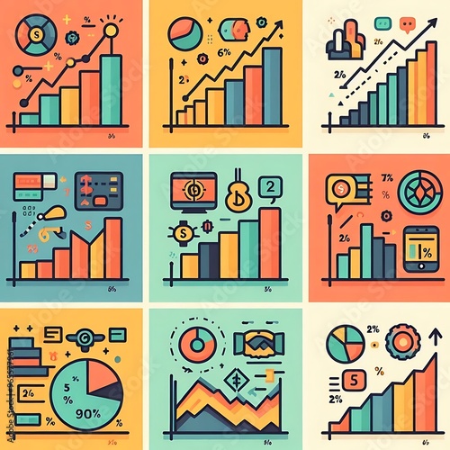 Business Grouth Charts & Graph of Business analysis photo