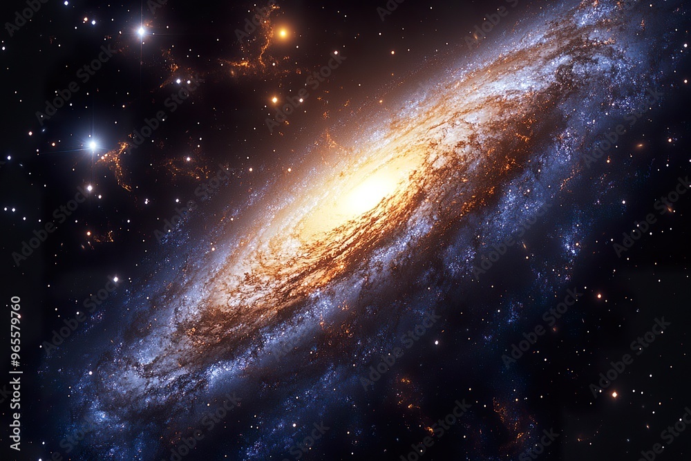 Fototapeta premium dynamic swirling galaxy with bright stars nebulae and cosmic dust creating a cosmic wonderland