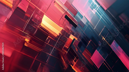 Abstract high-tech background with 3D digital elements