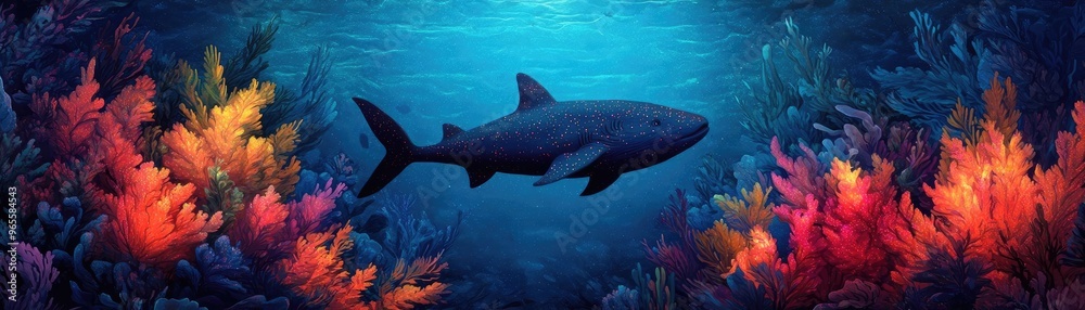 Glowing bioluminescent sea creatures in a deep ocean scene, marine glowtime, mysterious and awe-inspiring Glowing bioluminescent sea creatures in a deep ocean scene, marine glowtime, mysterious and awe-inspiring