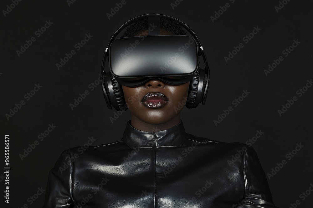 Created with generative stock technology, this robot woman is on a black background. Created with generative stock technology, this robot woman is on a black background.