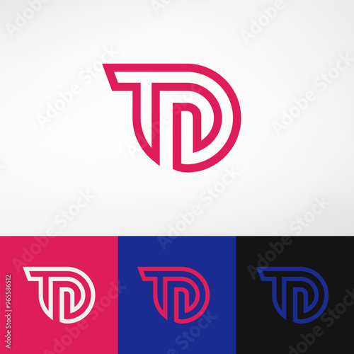Rounded monogram logo that forms the letters TP or TD. Simple, sophisticated, and elegant logo. Suitable for business consulting companies, accounting financial, law firms, internet, retail, fashion.