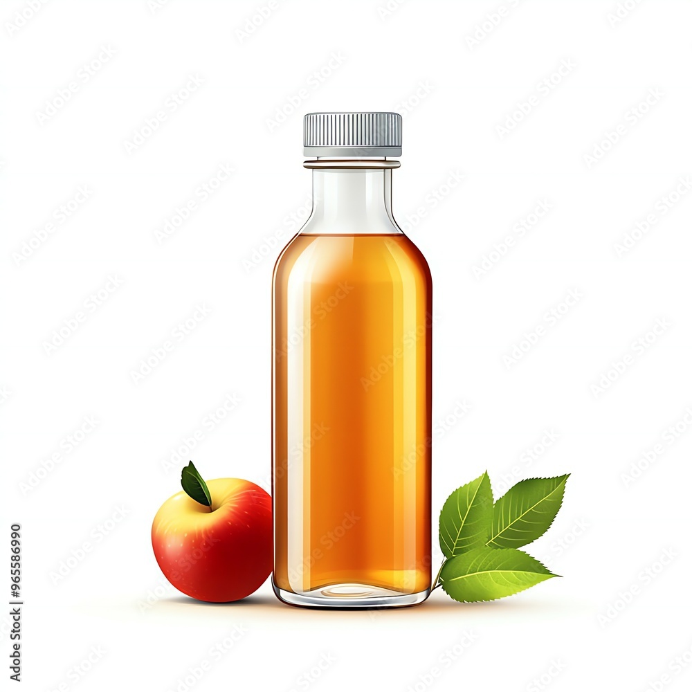 Front view image of an isolated apple juice bottle with minimal design on a white background new beautiful stock image illustration AI Front view image of an isolated apple juice bottle with minimal design on a white background new beautiful stock image illustration AI