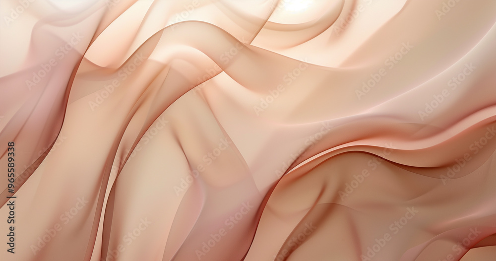 Obraz premium Abstract brown background with soft waves and light lines for elegant design