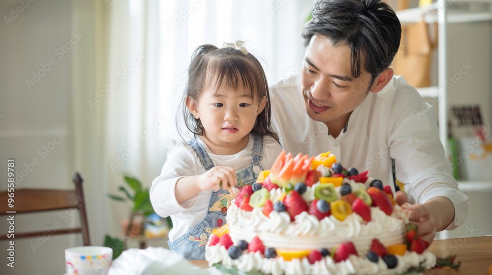 親子のケーキ作り 親子のケーキ作り