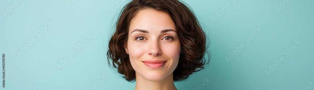 A close-up portrait of a woman with vitiligo, smiling with confidence A close-up portrait of a woman with vitiligo, smiling with confidence