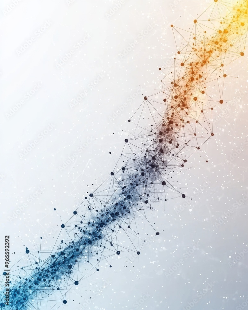 Connecting Social Business Elements - Minimalist Illustration with Arrows and Light Flares Connecting Social Business Elements - Minimalist Illustration with Arrows and Light Flares