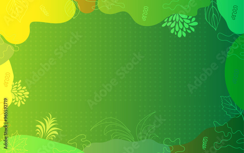 Abstract floral green theme decorative background ornamental cover poster banner presentation slide photo frame decor vector background wallpaper