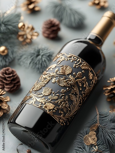 Personalized Wine Bottle with Festive Custom Label and 3D for Special Occasions