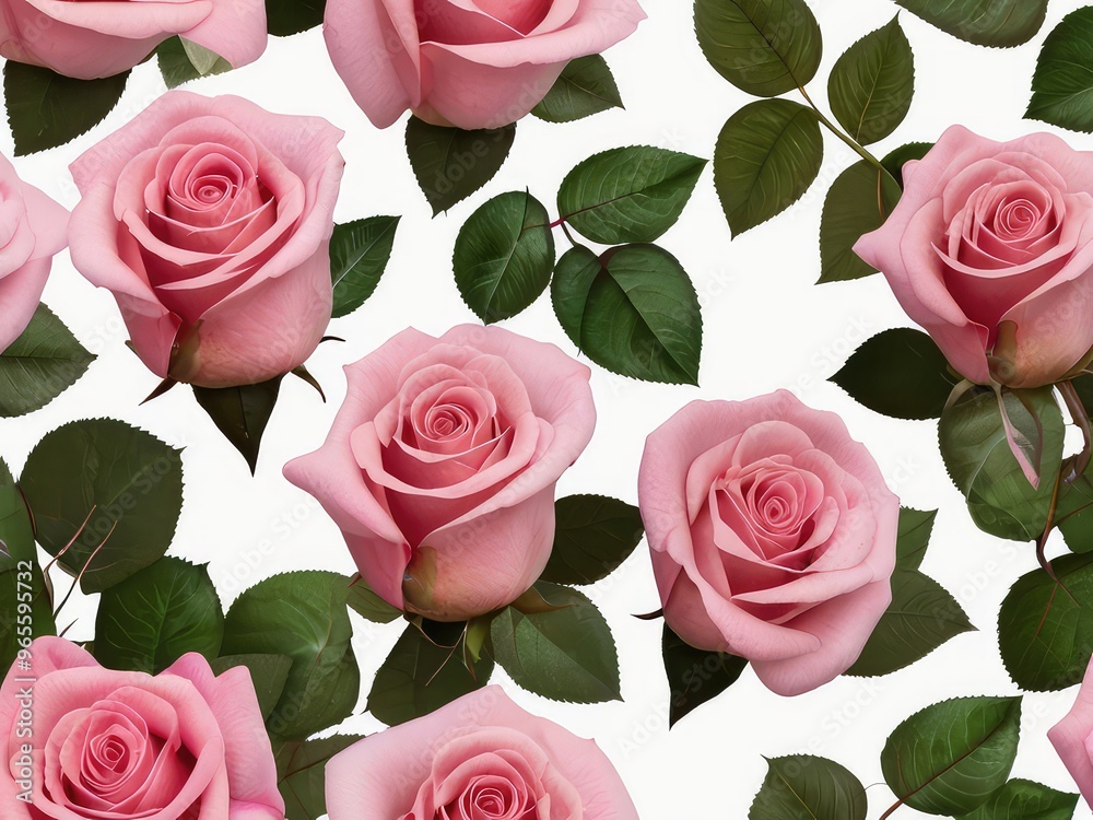 seamless pattern with pink roses,red roses background,A beautiful bunch of pink roses on a white background