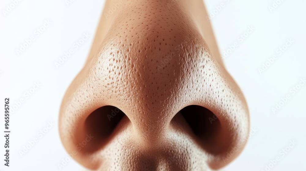 Naklejka premium Close-up of a Human Nose.