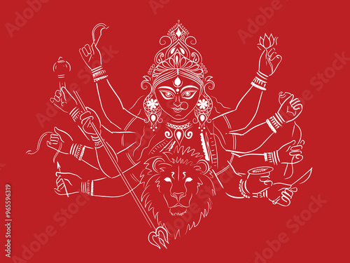 Biggest festival of India the goddess with 10 hands killing demon