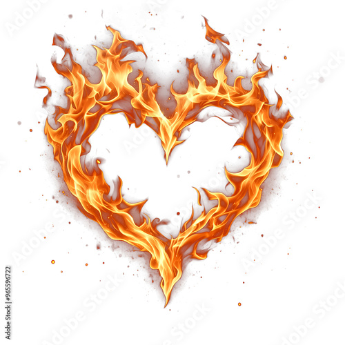 Fire heart frame burn clipart transparent background cutout png