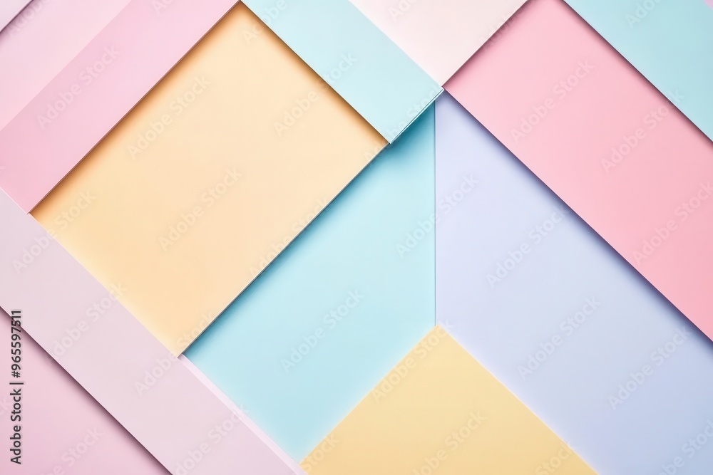 A vibrant arrangement of pastel-colored paper backgrounds creates a modern, stylish, and visually pleasing composition.