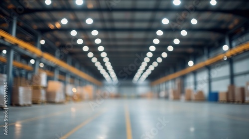 Obraz na płótnie Blurred Interior of a Large Warehouse w salonie